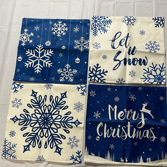 COPY - 4pcs Christmas Throw Pillows, inserts NOT included-
17.7x17.7 Inch B5 - Picture 1 of 7